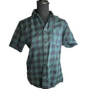 Men’s Topman Green and Black Checkered Shirt | Size S